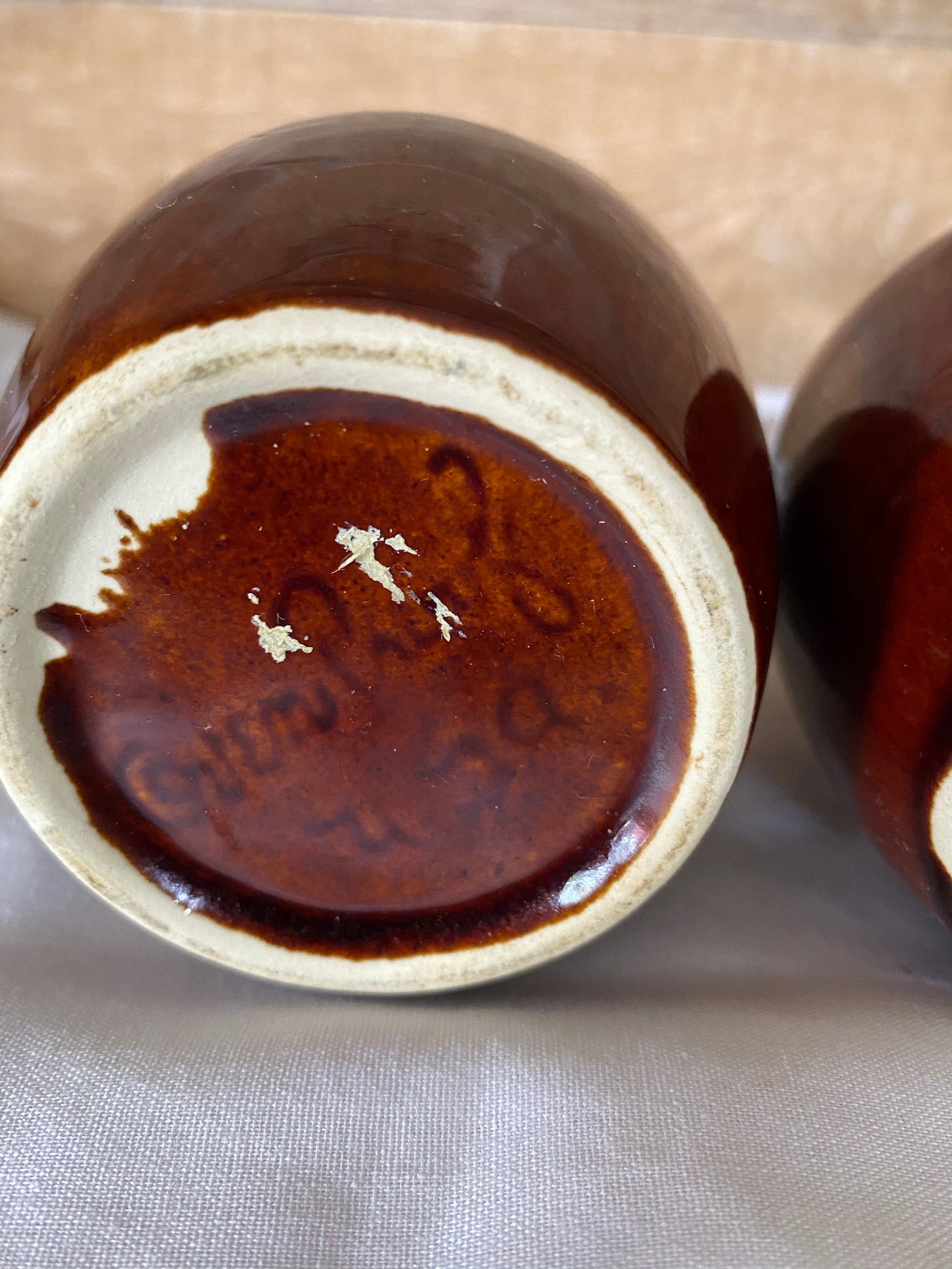 Mccoy Hull Pottery Salt and Pepper Shakers Brown Drip Cork Etsy