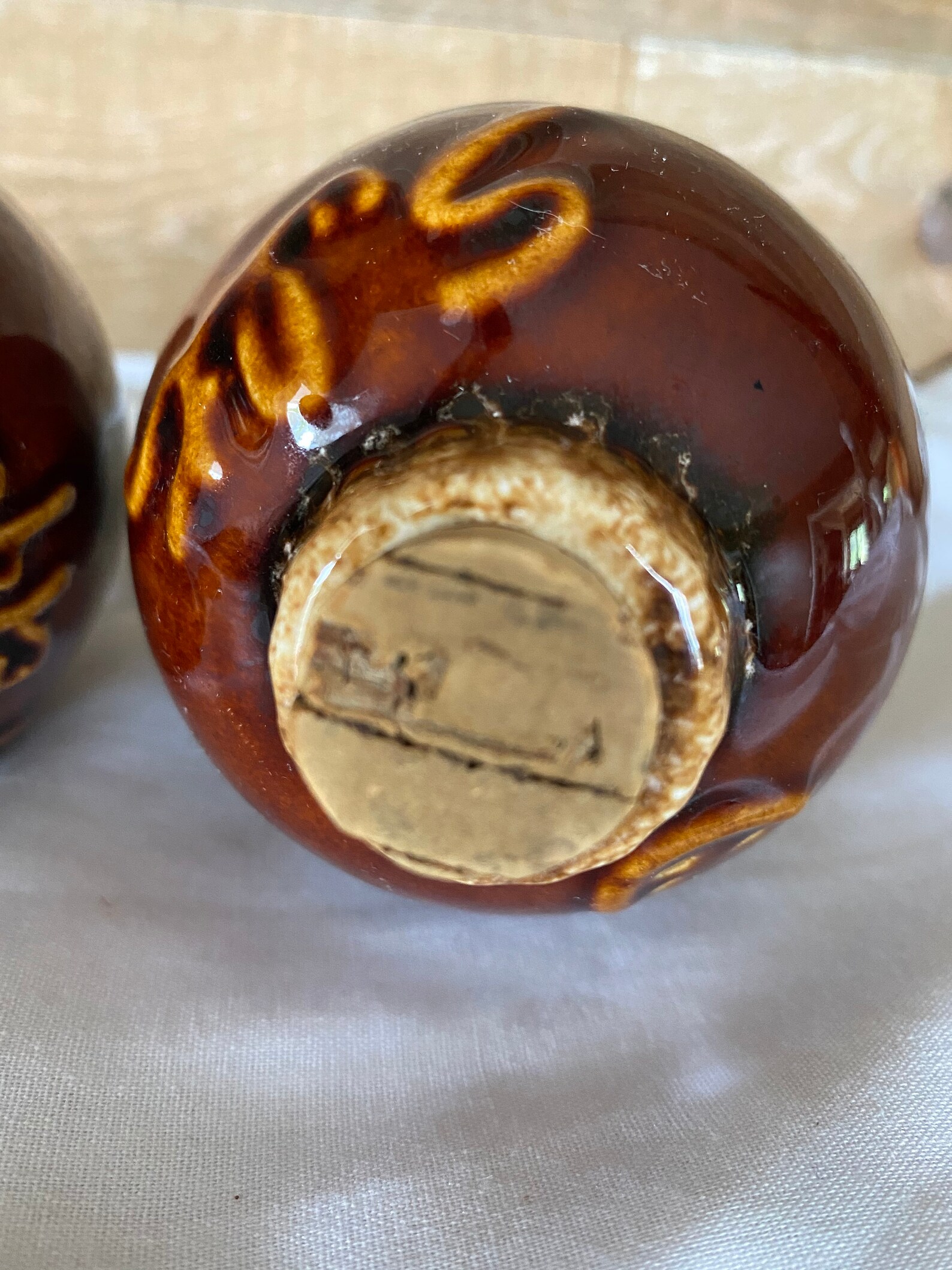 Mccoy Hull Pottery Salt and Pepper Shakers Brown Drip Cork Etsy