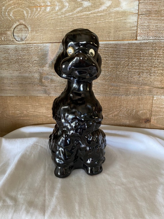 French Poodle Ceramic Statue With Googly Eyes Signed Dated Black Ceramic Vintage Poodle Collectible Ceramic Figurine Black Dog Decoration Etsy Canada