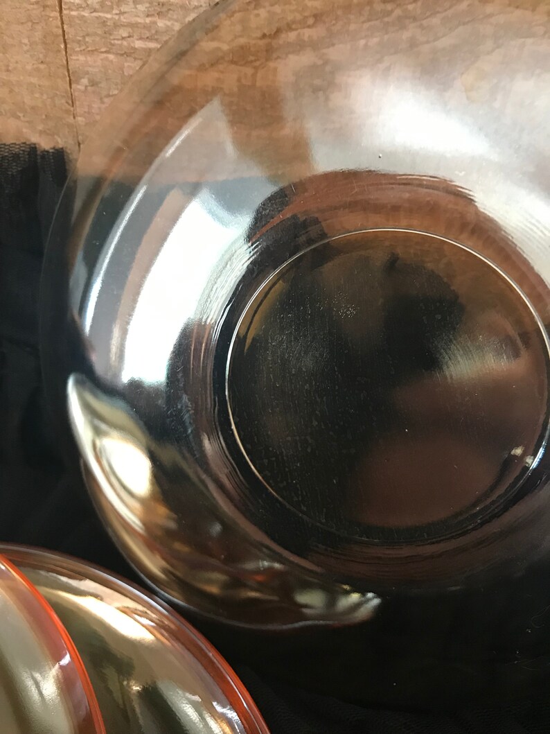 Orange Carnival Glass Saucers Set of Three Carnival Glass Tea Etsy Canada