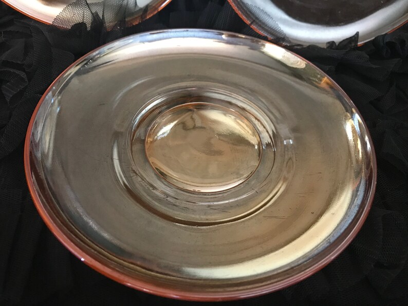 Orange Carnival Glass Saucers Set of Three Carnival Glass Tea Etsy Canada