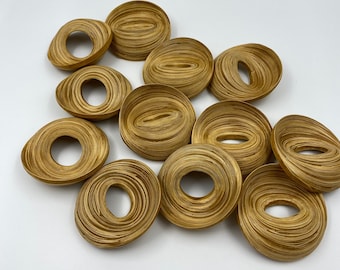 Napkin Holders Rings Set of Twelve Natural Bamboo Napkin Ring Holder Vintage Mid Century Modern Unique Table Minimalist Table Place Settings