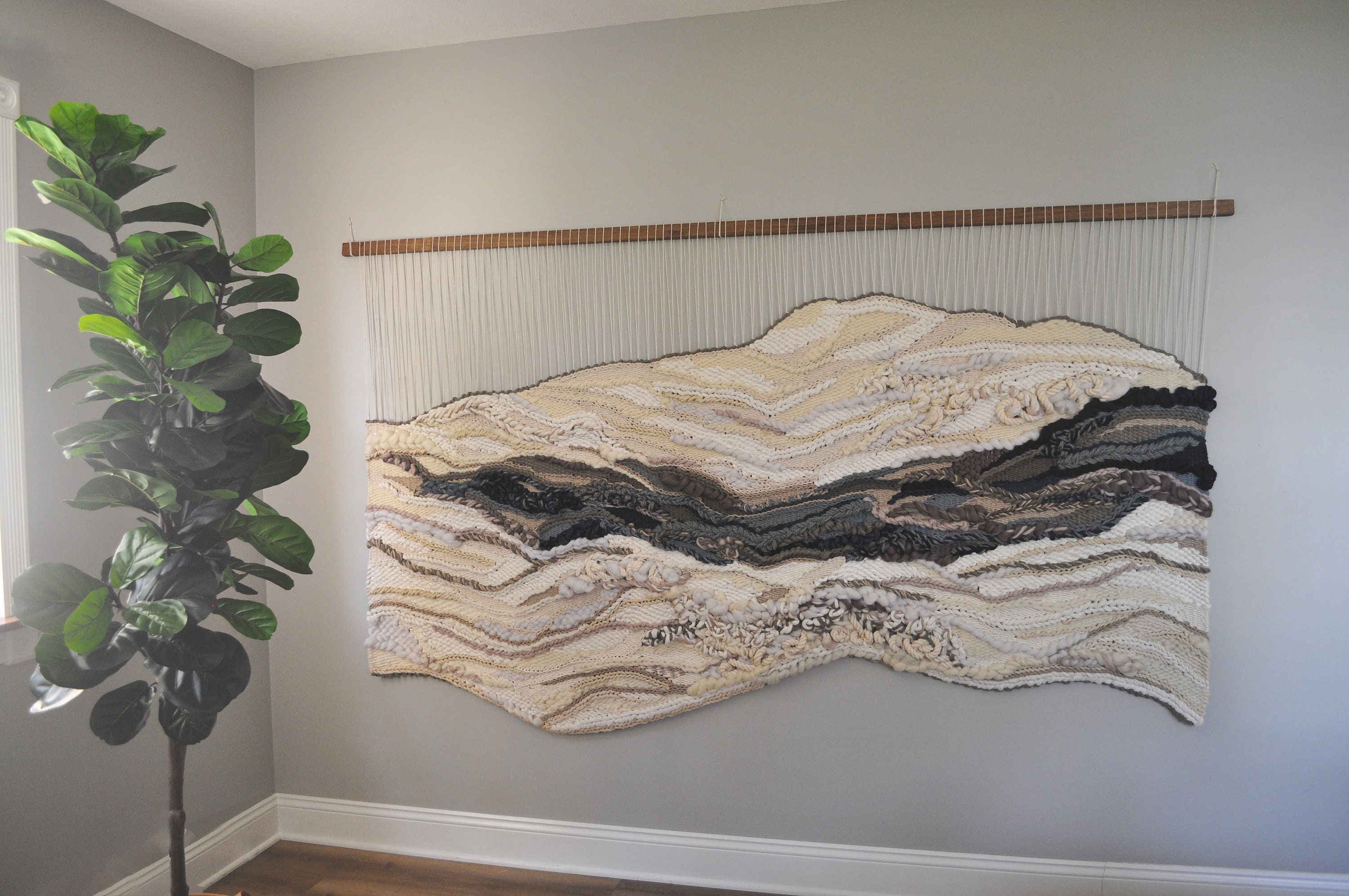 Curated visual reference: D Woven Fabric Wall Art For Hallway Reference: Woven 3D Wall Tapestry