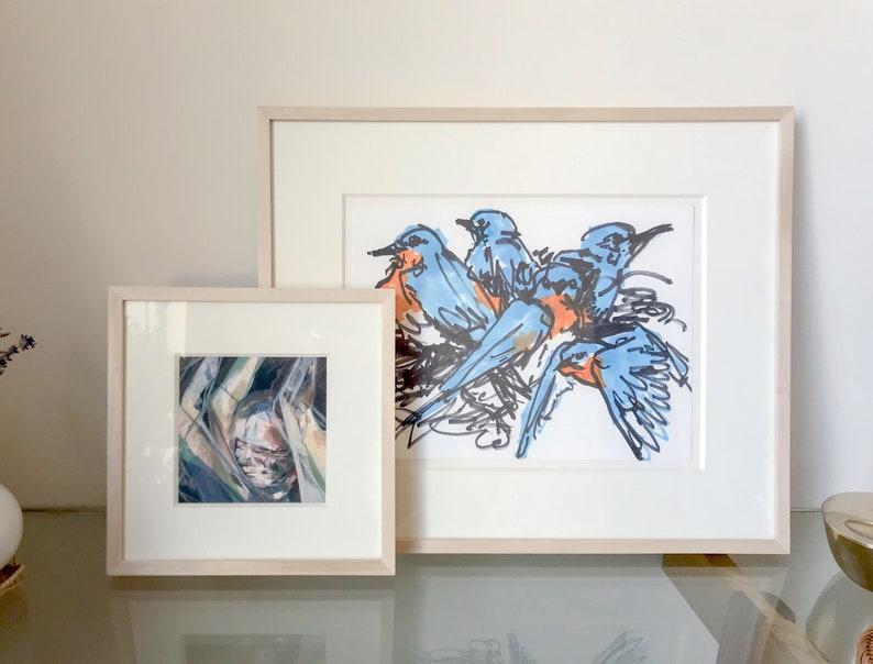 Art Picture Frame Museum Quality Custom Size For Thin Edge Solid Hardwood Gallery Style Minimal Simple Modern