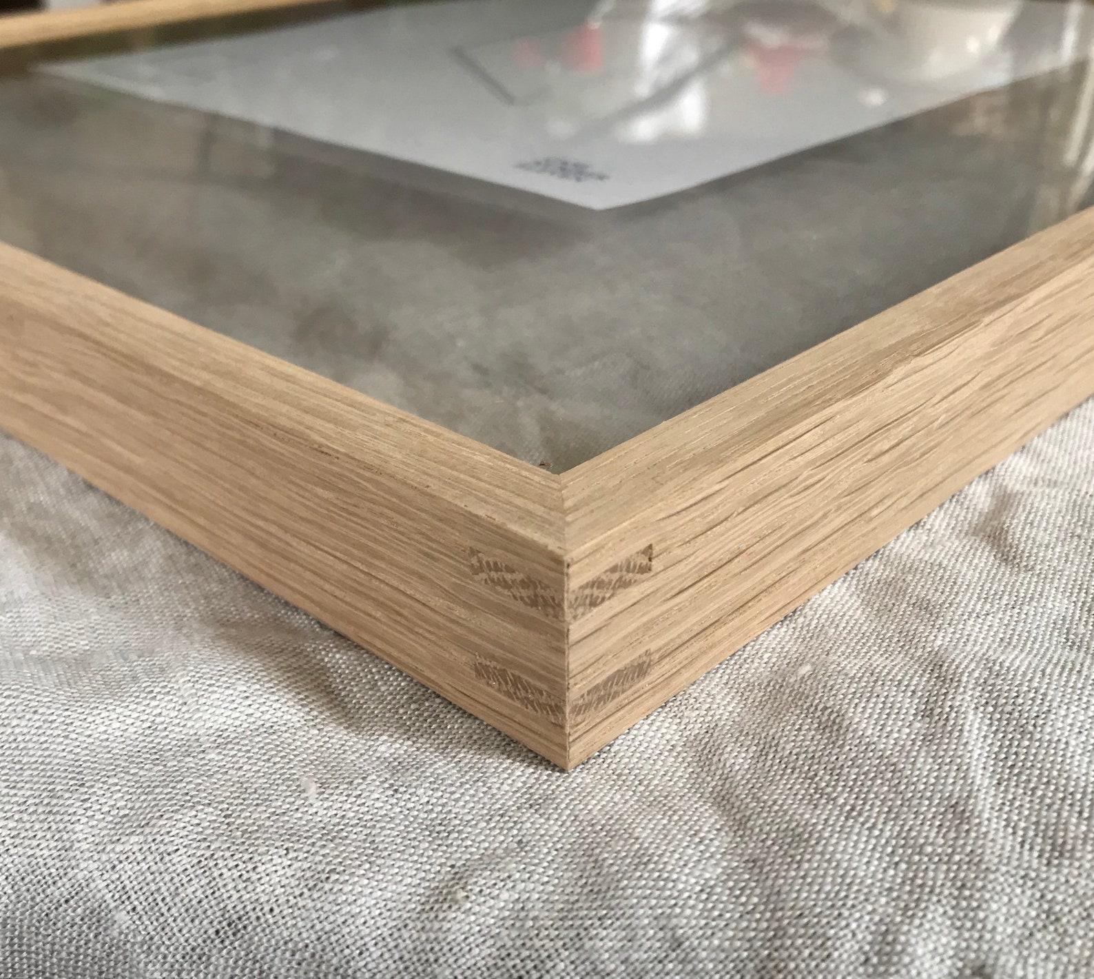 Wood Picture Frame / Custom Size for Art Picture /thin Edge Etsy