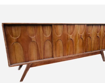 Brasilia Style Mid Century Credenza Solid Mahogony Wood Construction