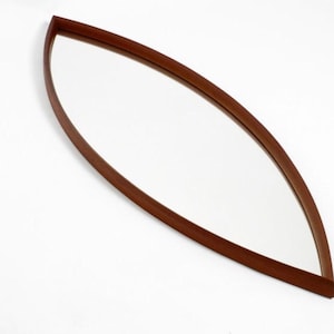 Handmade Teak Cat Eye Mirror: Mid-Century Modern Style