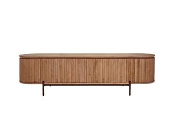 71" Solid Wood Media Console: Mid Century Modern Scandinavian TV Stand