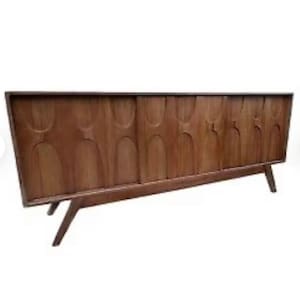 Brasilia Style Mid Century Credenza Solid Mahogony Wood Construction image 5