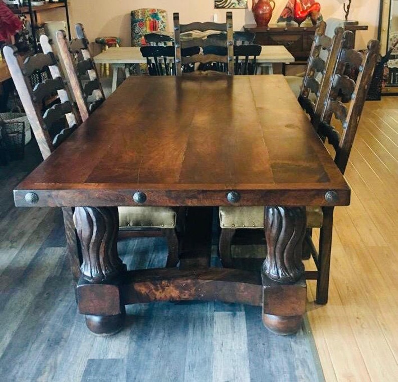 Majestic Mesquite Wood Rustic Dining Table With 6 Chairs Etsy