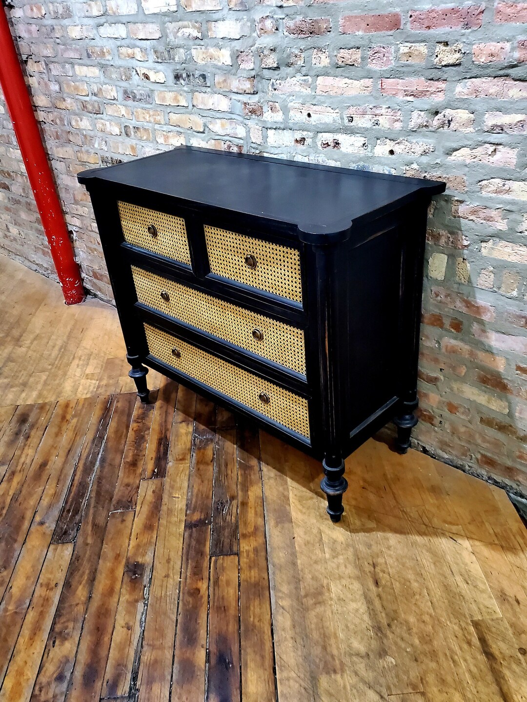 Solid Wood Woven Rattan Dresser Handmade - Etsy