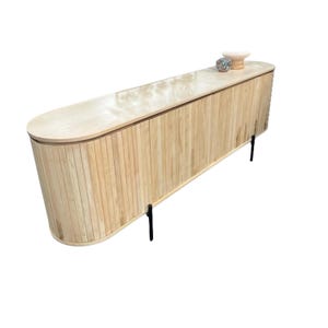 71&quot; Solid Wood Media Console: Mid-Century Modern Scandinavian TV Stand