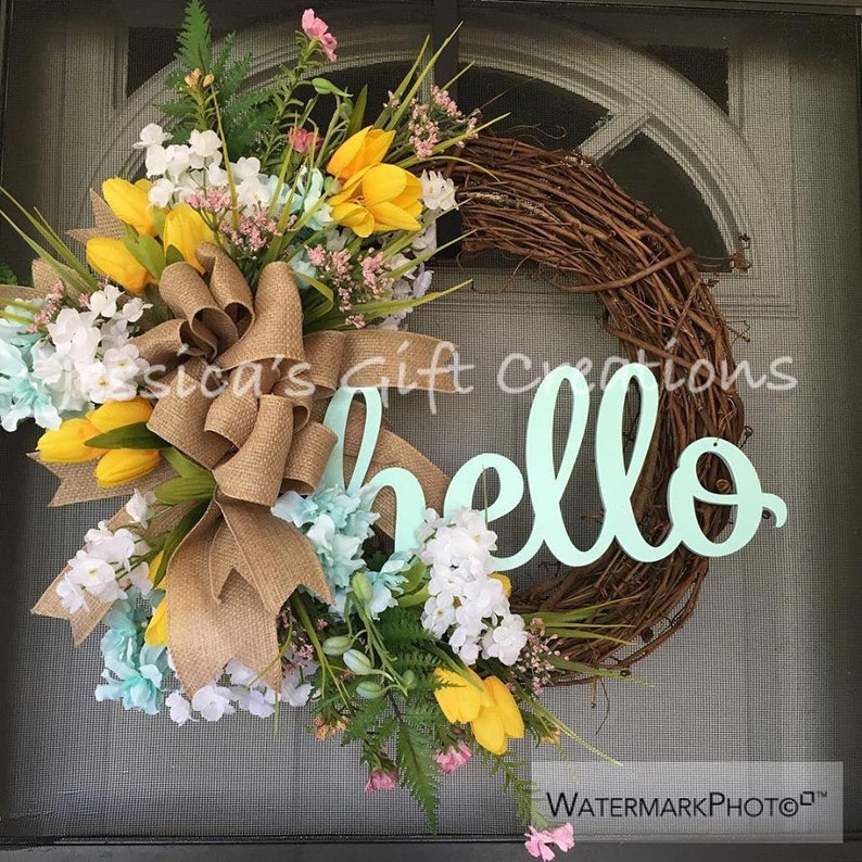 Made to Order Monogram Grapevine WreathFront Door WreathYear RoundSpring WreathBurlap DecorSummer Door HangerFarmhouse WreathBeach