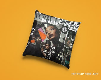 Black Vogue,  Hip Hop Home Décor, Designer Throw Pillow