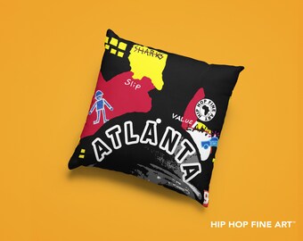 Atlanta B,  Hip Hop Home Décor, Designer Throw Pillow