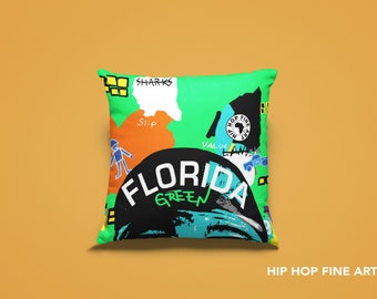 Florida B,  Hip Hop Home Décor, Designer Throw Pillow