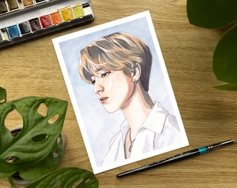 STRAY KIDS Han Jisung A5 Watercolour Print - SKZ Stray Kids Fanart 스트레이 키즈