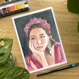 Stampa ad acquerello Red Velvet Seulgi (Kang Seulgi) 'La Rouge' A5 레드벨벳