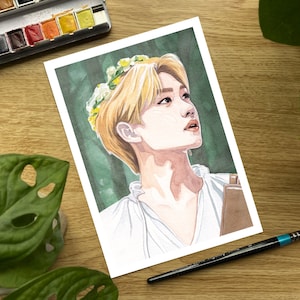 STRAY KIDS Felix Elf A5 Watercolour Print - SKZ Stray Kids Fanart 스트레이 필릭스