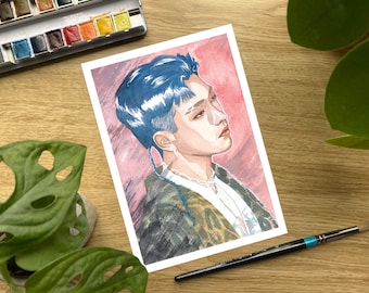 ATEEZ Kim Hongjoong A5 Watercolour Print - 에이티즈 홍중
