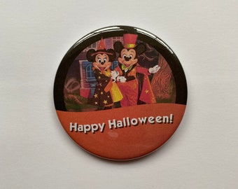 Happy Halloween! Mickey and Minnie Celebration Button