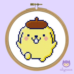 Pompompuppy Cross Stitch Pattern Kawaii Cute Character