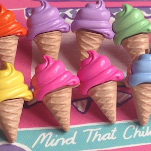 Kitsch fait à la main rétro mignon kitsch fée kei kawaii crème glacée Mr Whippy stud boucles d’oreilles choisissez votre couleurgift