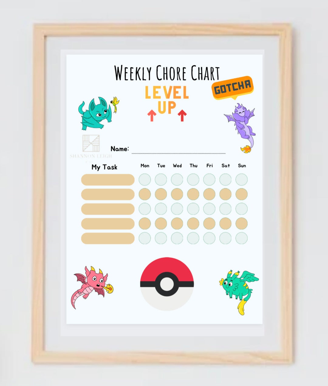 Pokémon Chore Chart Pokémon Print Kids Chore Printable Kids - Etsy