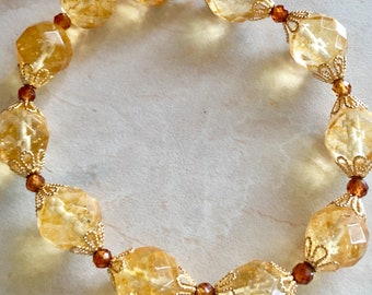 Bracelet made with citrine & garnet