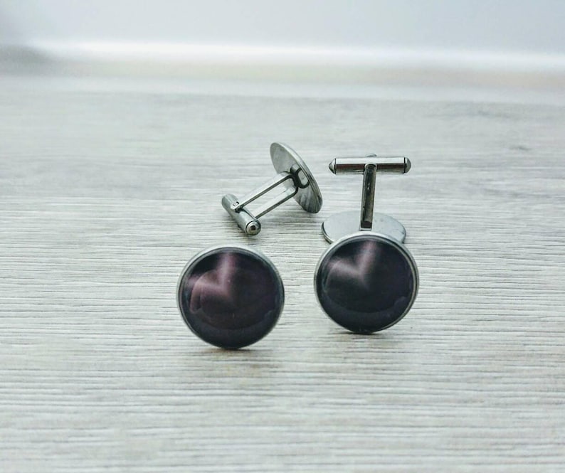 Cufflinks stainless steel classic black grey Stud gift men/'s classic black grey studs gift