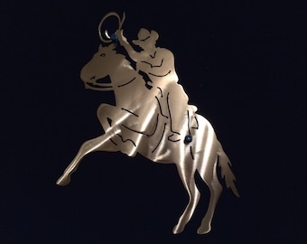 Metal Cowboy Waving Lasso Wall Decoration