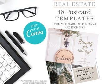 Postcard, Real estate postcard, Realtor postcard, Real estate marketing, Realtor marketing tools, Canva editable, template, Canva, postcard