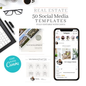 Social Media Posts, real estate template, facebook, instagram, real estate agent, social media, canva template, real estate marketing