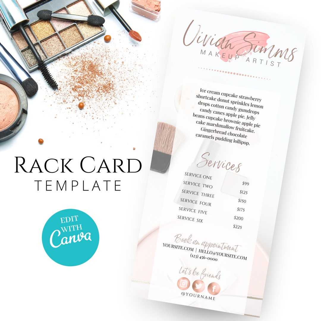 Makeup Artist Price List Makeup Artist Prices Salon Price - Etsy