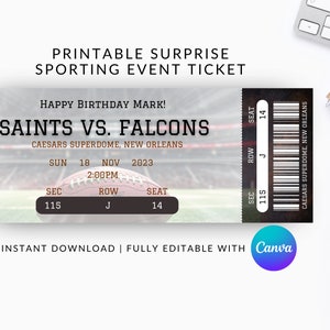 Druckbare Überraschung Futsal Spiel Ticket, druckbare Überraschungskarte, Fussball Überraschungskarte, druckbare Fussballkarte, Fussballkarte