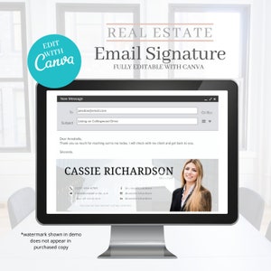 Email signature, real estate template, real estate agent email, realtor, email marketing, signature, canva template, real estate marketing