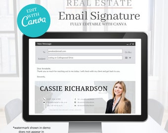 Sjabloon e-mailhandtekening onroerend goed: Canva Realtor Marketing (digitale download)