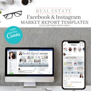 Facebook templates, Instagram templates, Realtor templates, Real estate templates, Real Estate, Real estate marketing, Canva editable