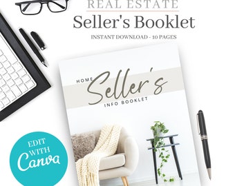 Real Estate Seller Booklet: Realtor Marketing Template (Canva Editable, Digital Download)