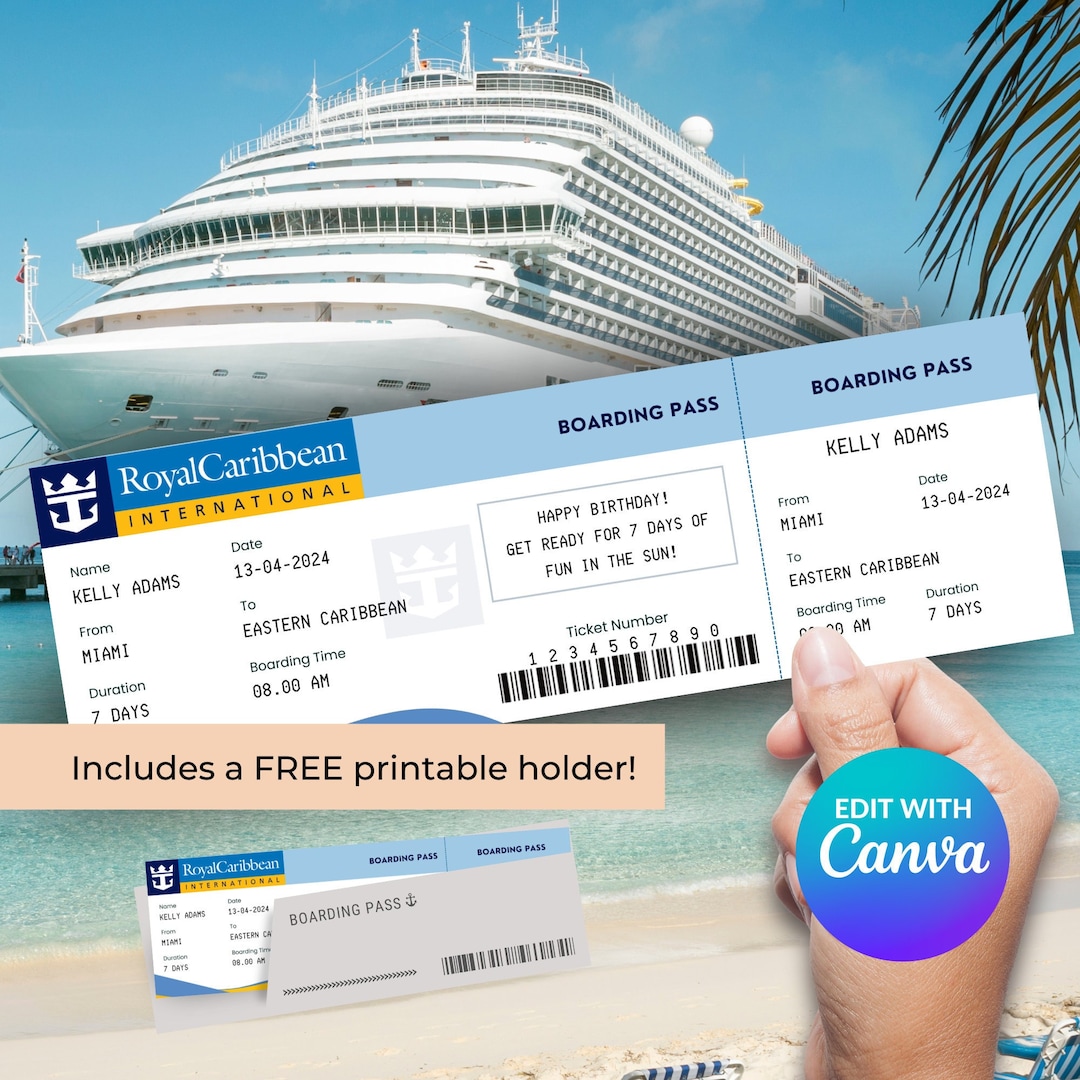 Billet de croisière carte d