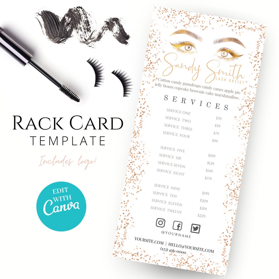 Lash Artist Price List Lash Extension Prices Salon Spa Price Etsy