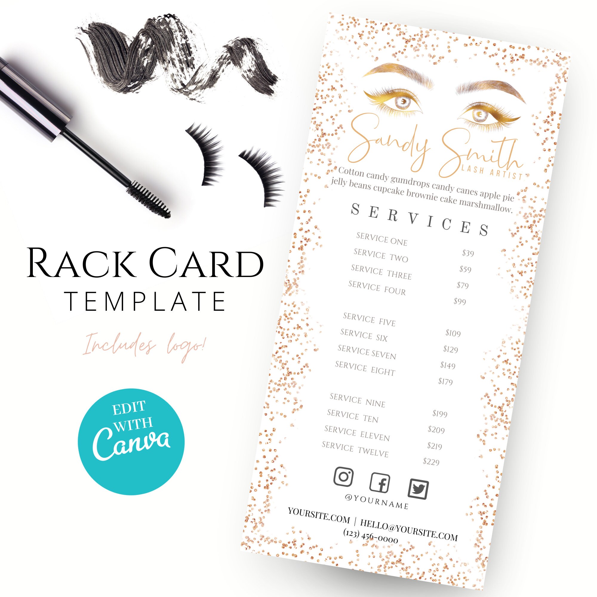 Lash Artist Price List Lash Extension Prices Salon Spa Price Etsy