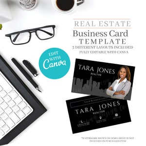 Business Card, Real estate business card, Realtor business card, Real estate marketing, Realtor marketing tools, Canva editable, template