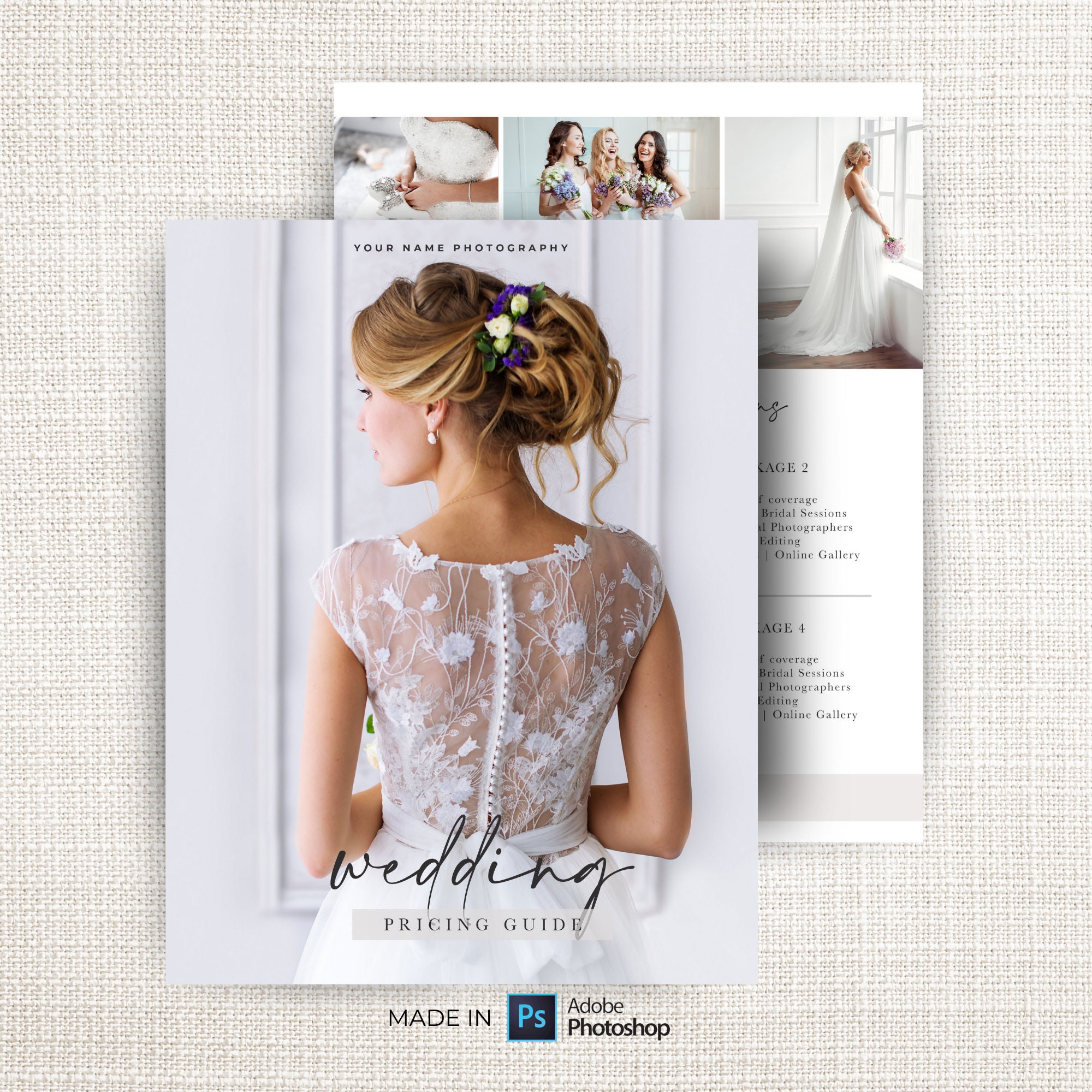 Pricing Template, Photography marketing, Wedding Photo marketing, Photography Price List template, Editable marketing board, photographer