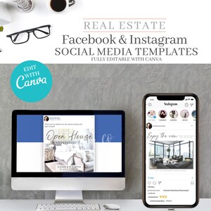 Facebook templates, Instagram templates, Realtor templates, Real estate templates, Real Estate, Real estate marketing, Canva editable