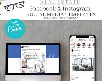 Modelli per social media per agenti immobiliari: Facebook e Instagram (modificabili con Canva)