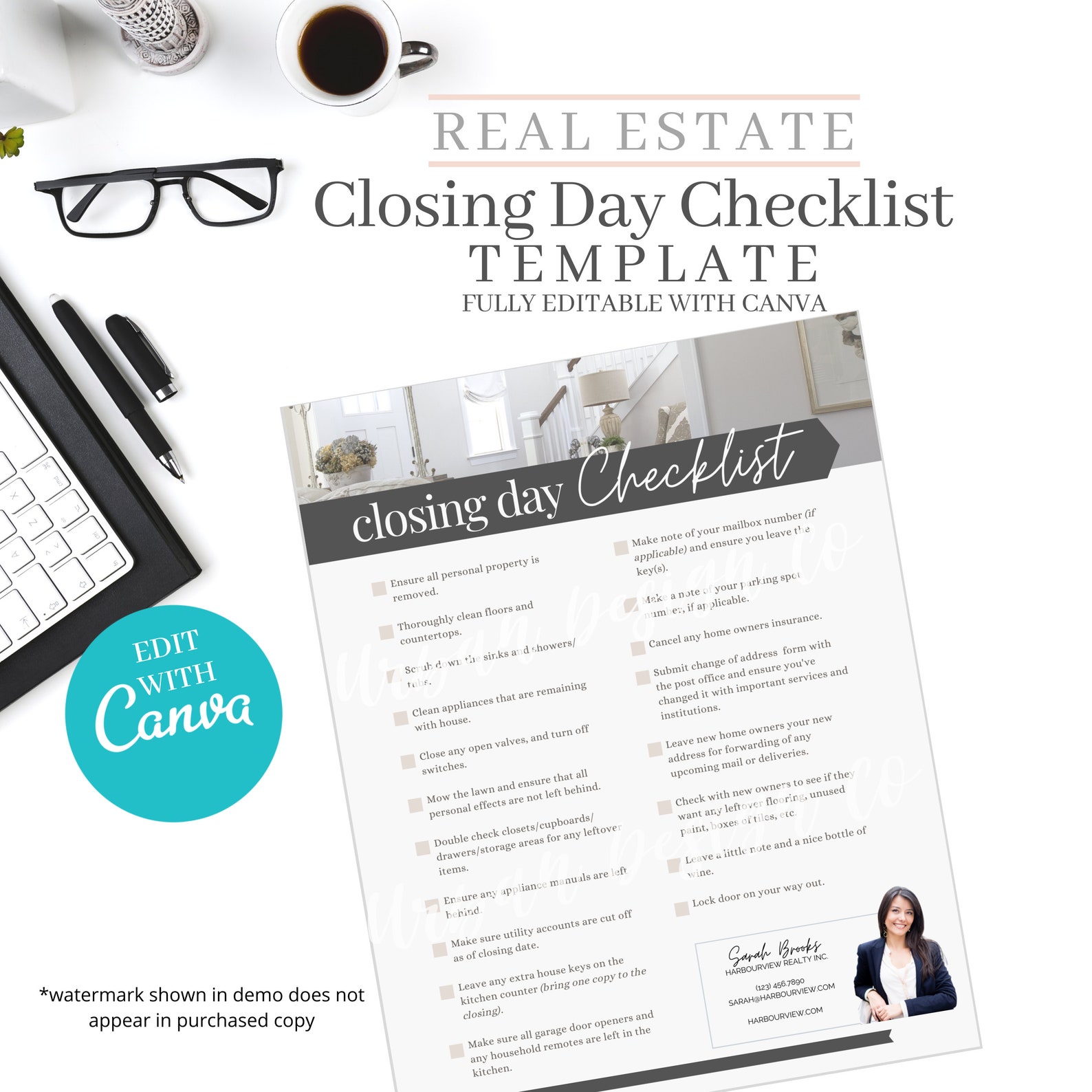 Closing Day Checklist Real Estate Home Buyer Real Estate Etsy Canada