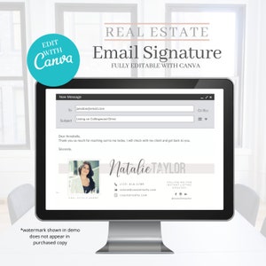 Email signature, real estate template, real estate agent email, realtor, email marketing, signature, canva template, real estate marketing