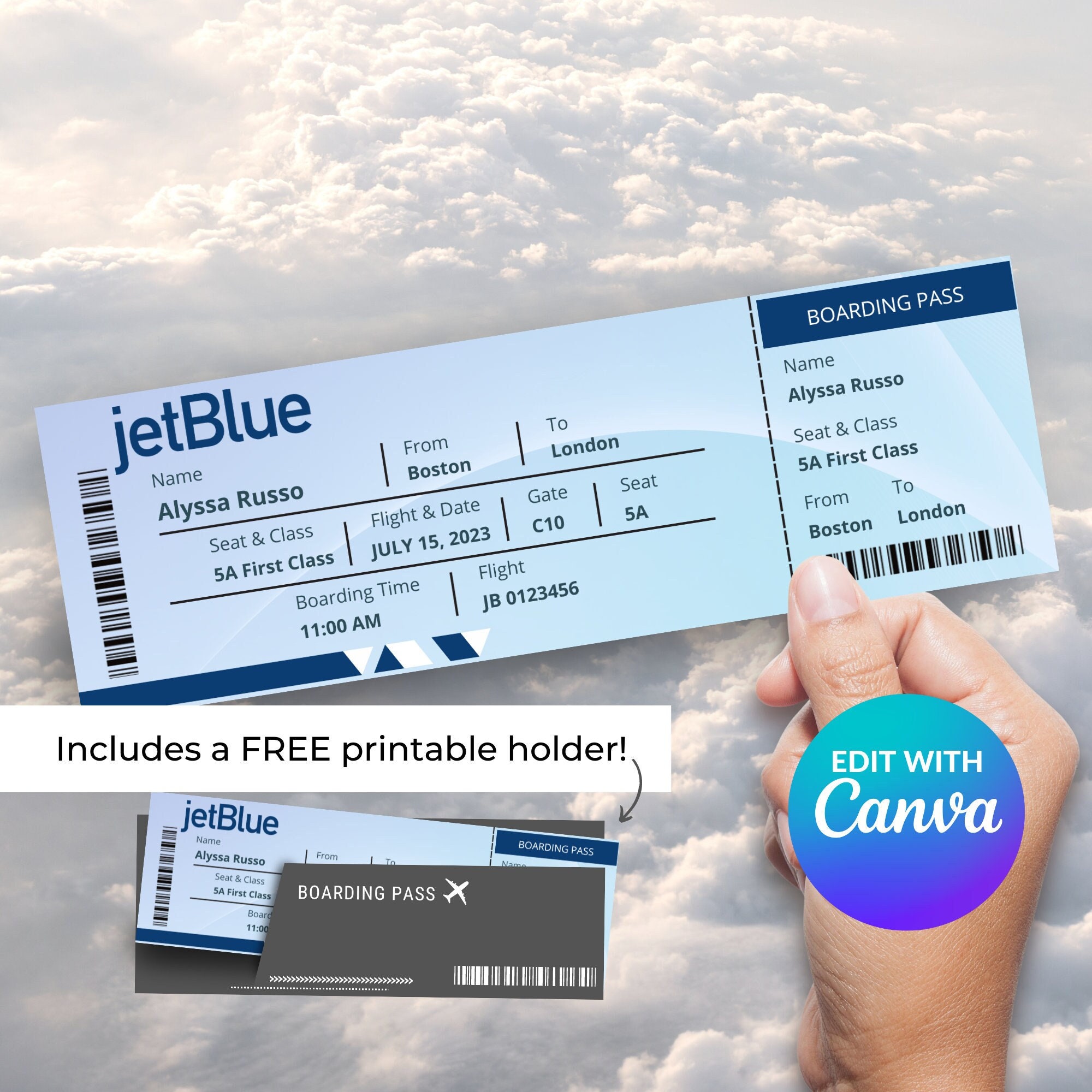 Boarding Pass, Plane Ticket, Airplane Ticket, Surprise Trip, Airplane