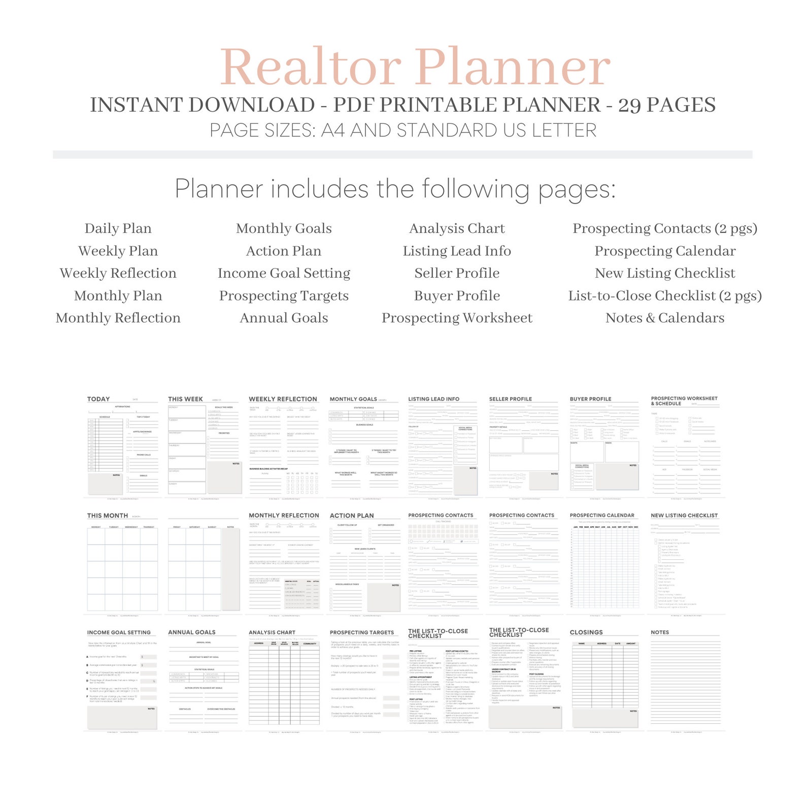 Realtor Planner Real Estate Planner Printable Planner Daily - Etsy Canada